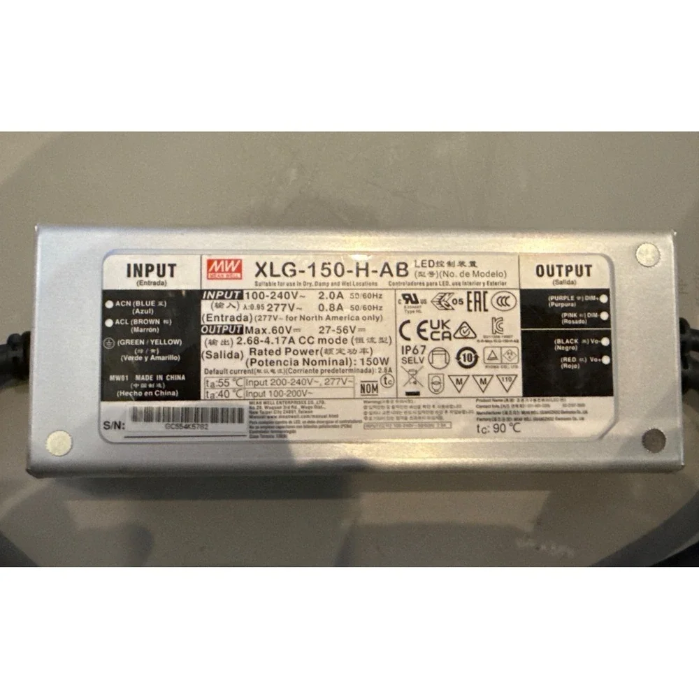 Mean Well XLG-150-M-AB Constant Power Mode LED Driver - 0.7 to 2.1A - Current...